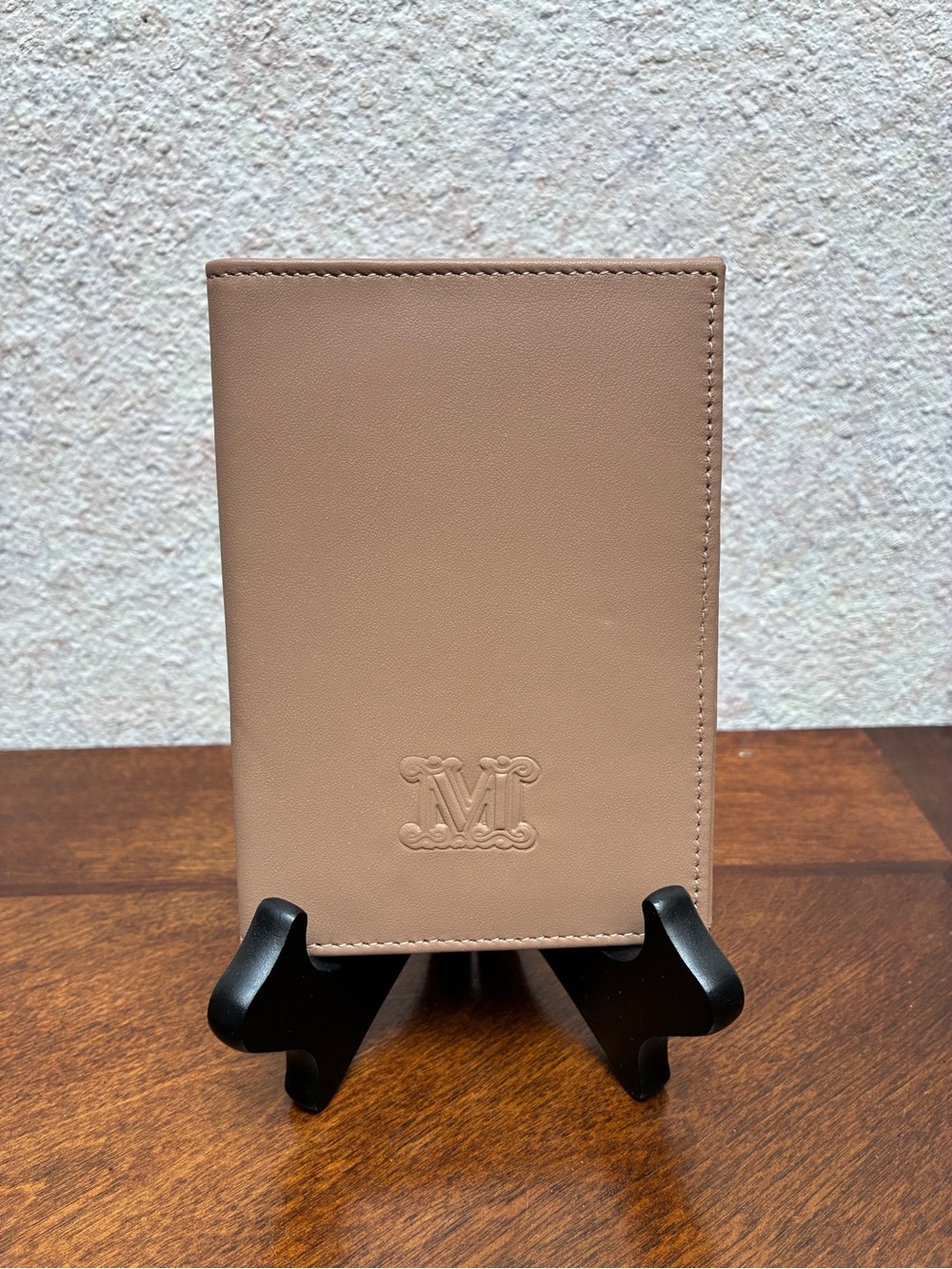 Max Mara Embossed M Taupe Wallet